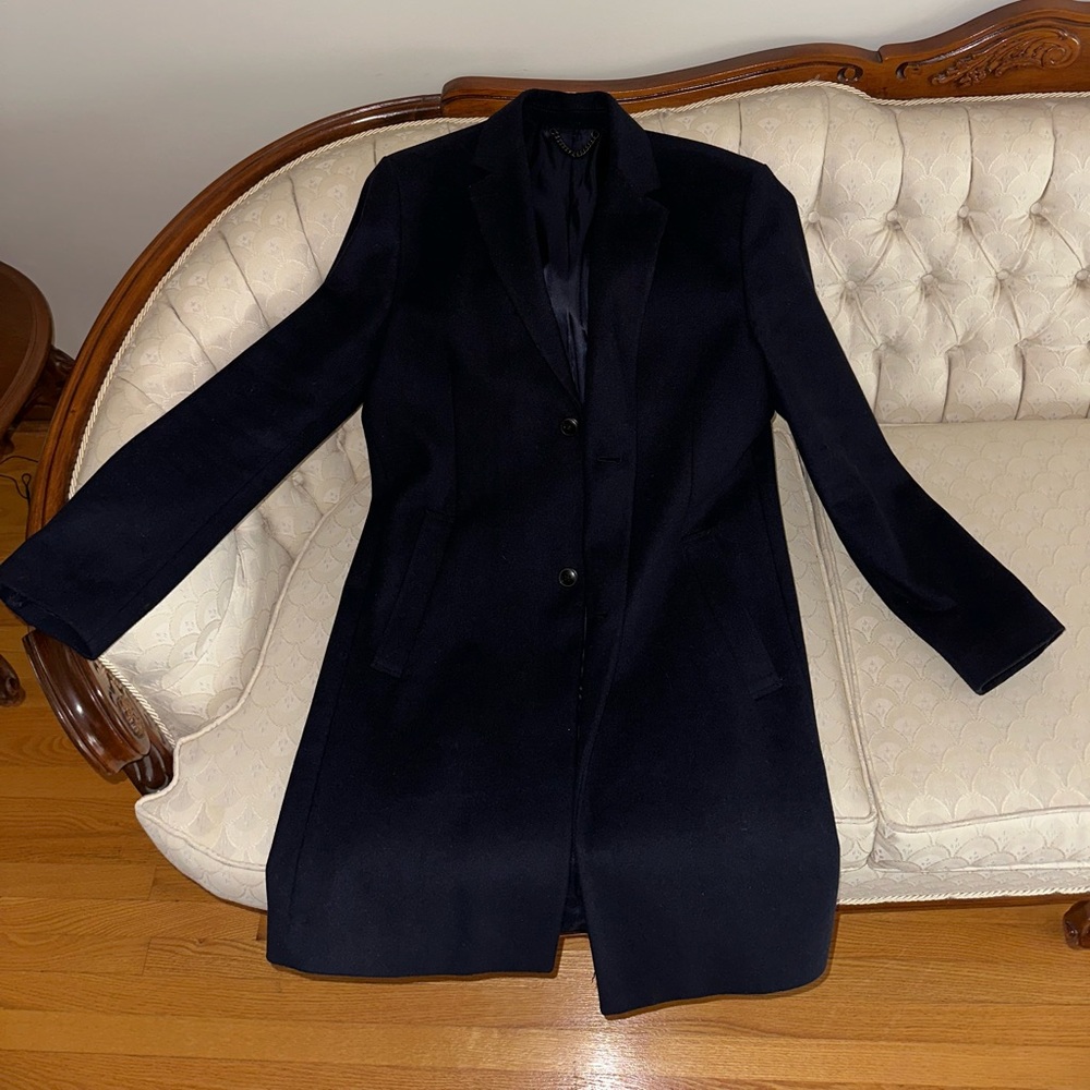 Topman Men's Navy Pea Coat